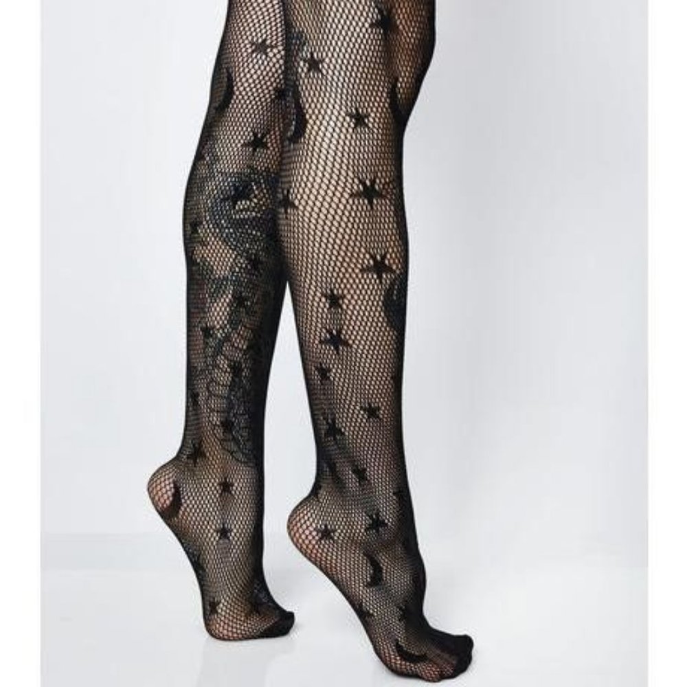 Moon Fishnet Tights